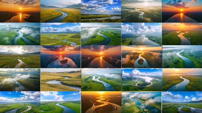 黄河长江河流大江大河自然风景美丽中国祖国