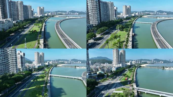 海边公路航拍沿海公路海岸线风光