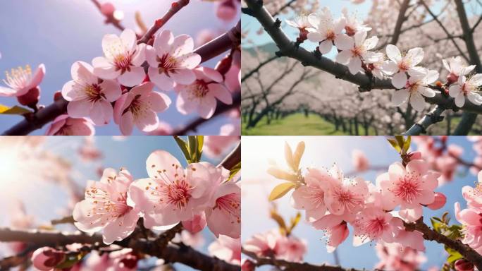 梅花桃花立春春分万物复苏