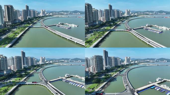 海边公路航拍沿海公路海岸线风光