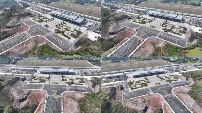 自贡市沿滩区高铁站航拍