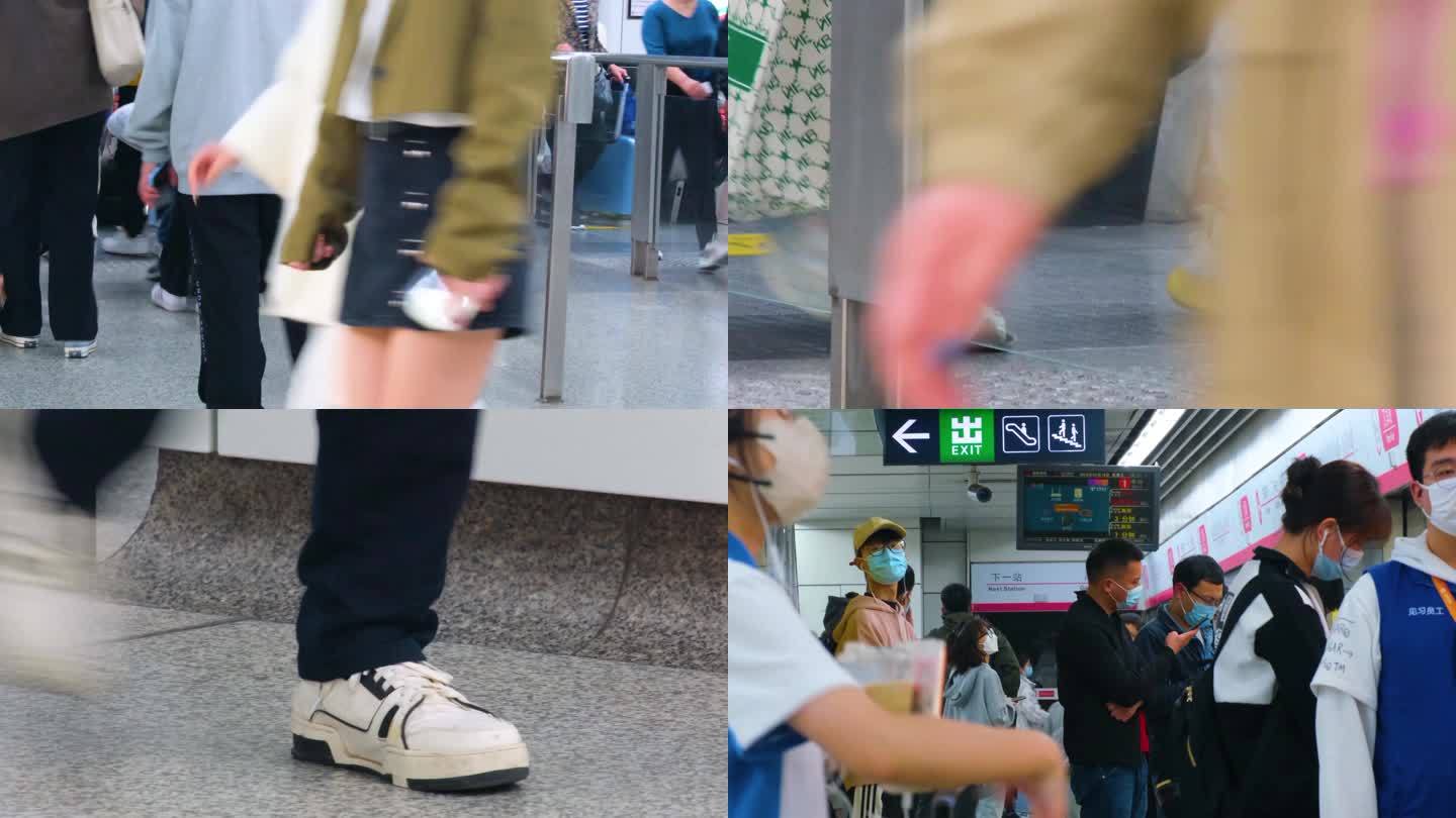 杭州城市地铁上班族人流视频素材