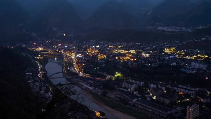 贵州茅台镇夜景航拍4K003