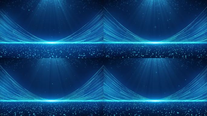 科技背景蓝色粒子光线循环