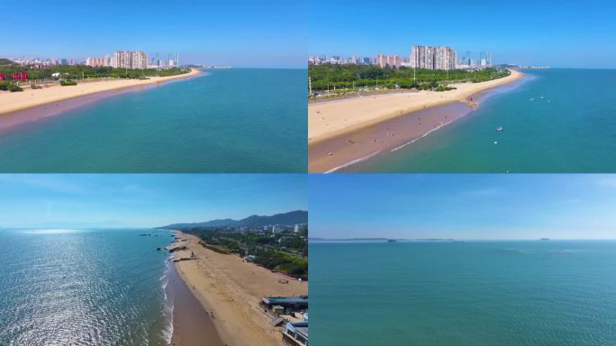 东海大海海边海水海浪沙滩海滩航拍风景唯美