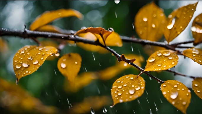 下雨空镜  雨水雨滴