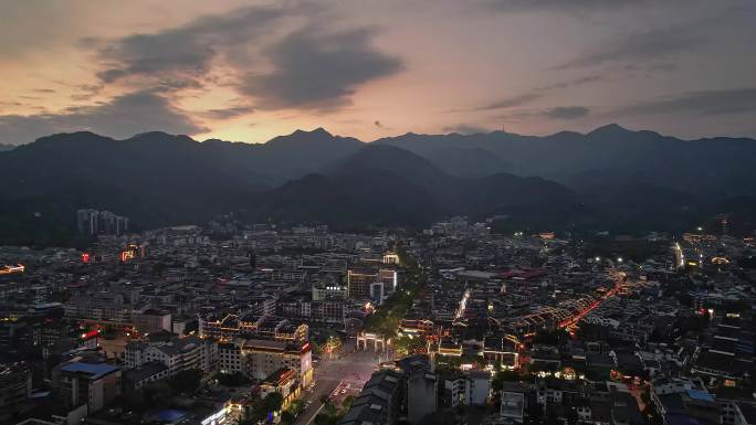 南岳夜景 古镇夜景