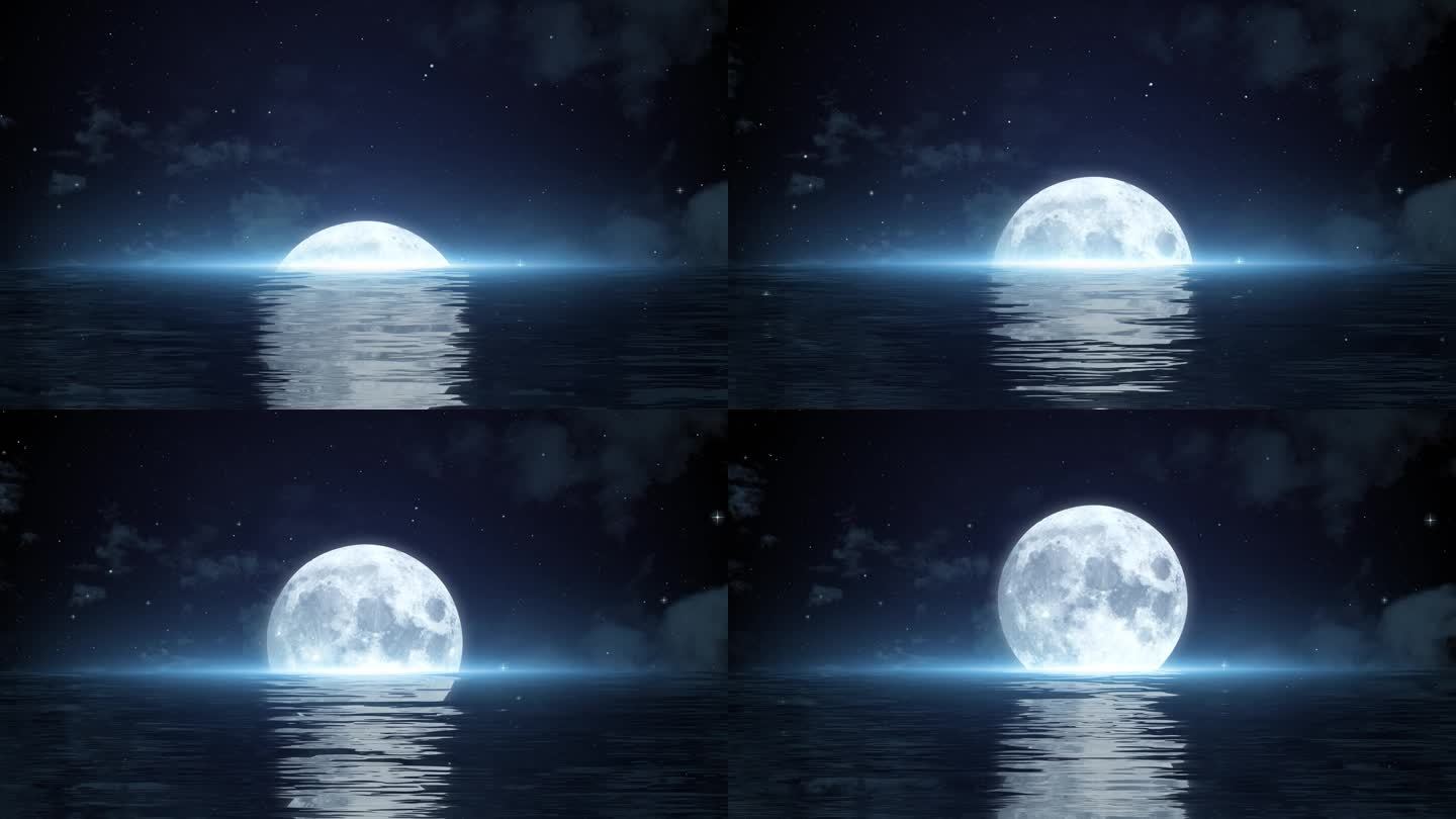 海上升明月-中秋圆月