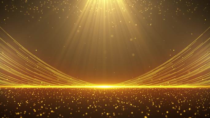 金色粒子舞台特效背景光线循环