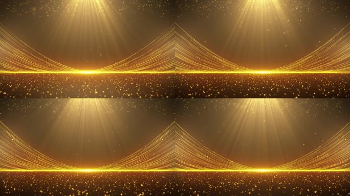 金色粒子舞台特效背景光线循环