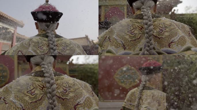 情景再现-老年康熙乾隆雪中散步 清朝皇帝