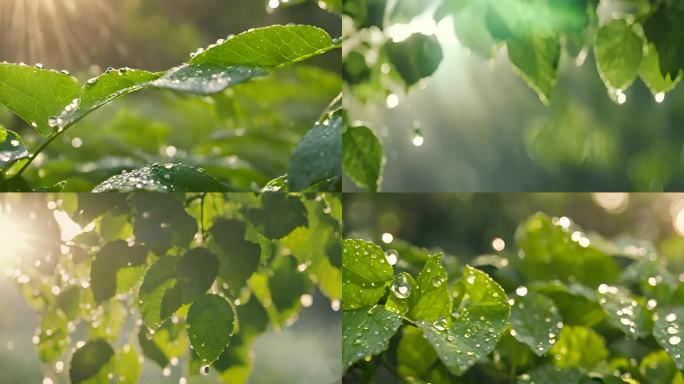 叶片上的水珠雨露