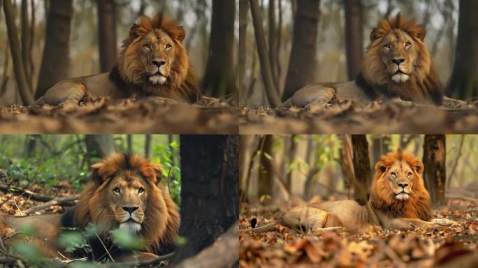 狮子卧着的雄狮 狮子特写