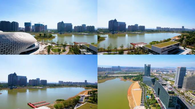 杭州钱塘新区金沙湖风景视频素材4