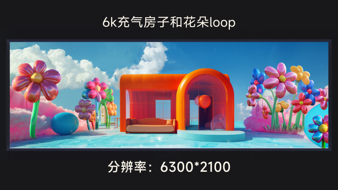 6k充气房子和花朵loop