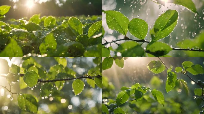 雨后的大自然 绿叶 谷雨