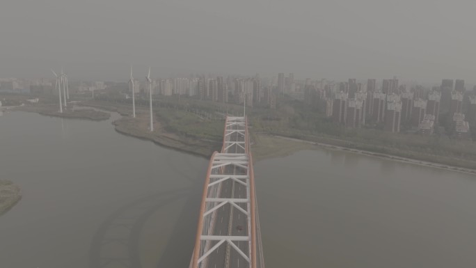 天津 滨海 彩虹桥 大桥 航拍 Log3