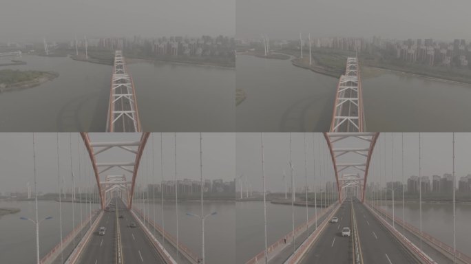 天津 滨海 彩虹桥 大桥 航拍 Log3