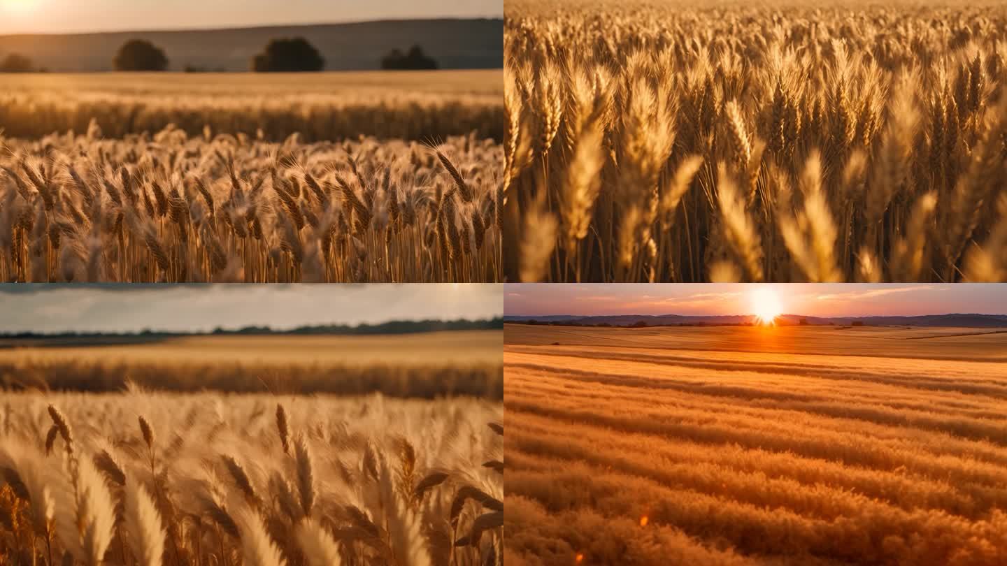 小麦 风吹麦浪 金色麦田 小麦丰收