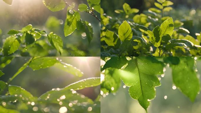 水滴雨露 叶片