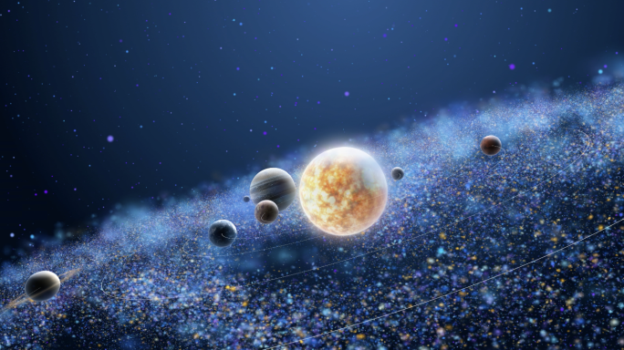 原创4K银河八大星系星球旋转视频素材