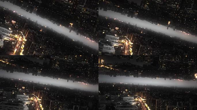 城市夜景平行世界科幻城市城市灯光万家灯火