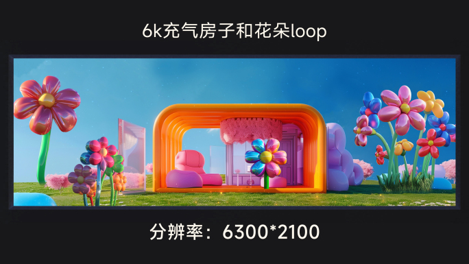 6k充气房子和花朵loop