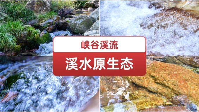 峡谷溪流溪水原生态.水花.山间流水.泉水