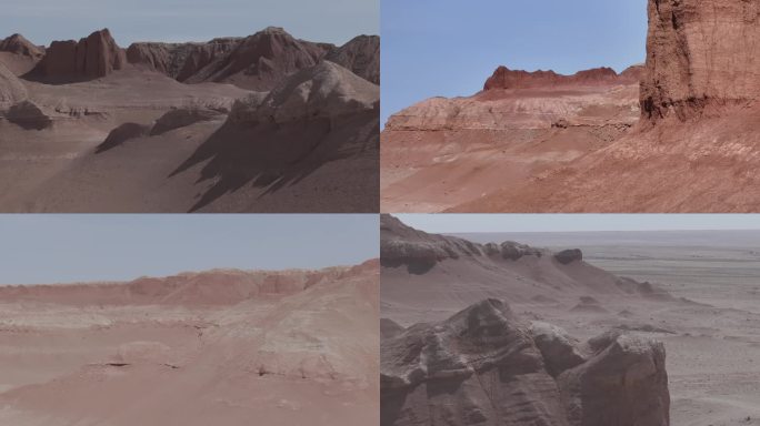 大红山戈壁荒漠山脊航拍