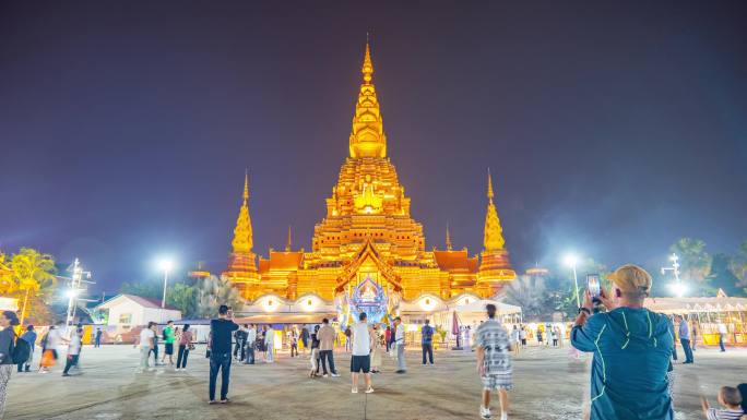 4K西双版纳景洪市大金塔寺