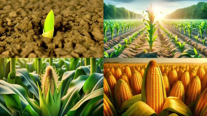 玉米农作物 作物种子破土而出 万物复苏