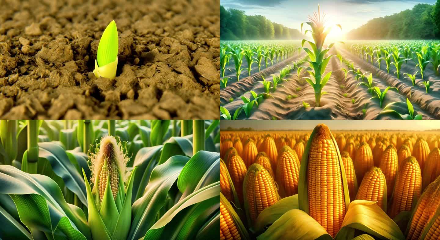 玉米农作物 作物种子破土而出 万物复苏