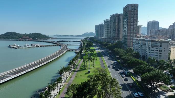 海边公路航拍沿海公路海岸线风光沿海大道