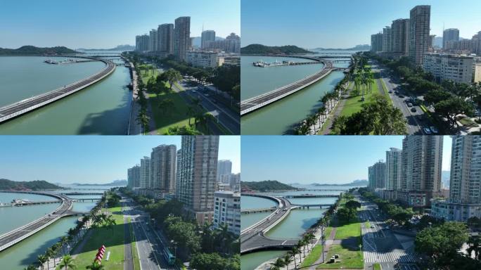 海边公路航拍沿海公路海岸线风光沿海大道