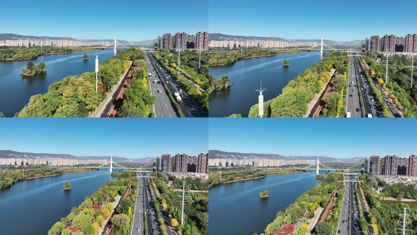 太原摄乐桥汾河景观 城市景观