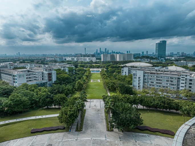 广州大学城华南师范大学航拍4K