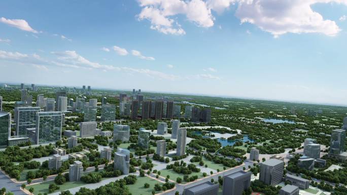 城市发展生长城市变迁楼生长高楼大建筑动画