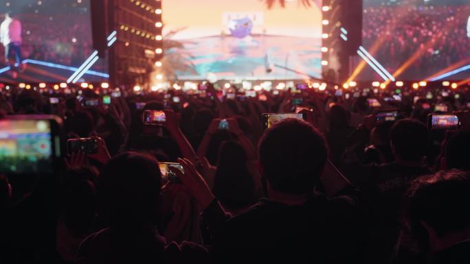 在音乐节上举着手机拍摄跳  4K50帧