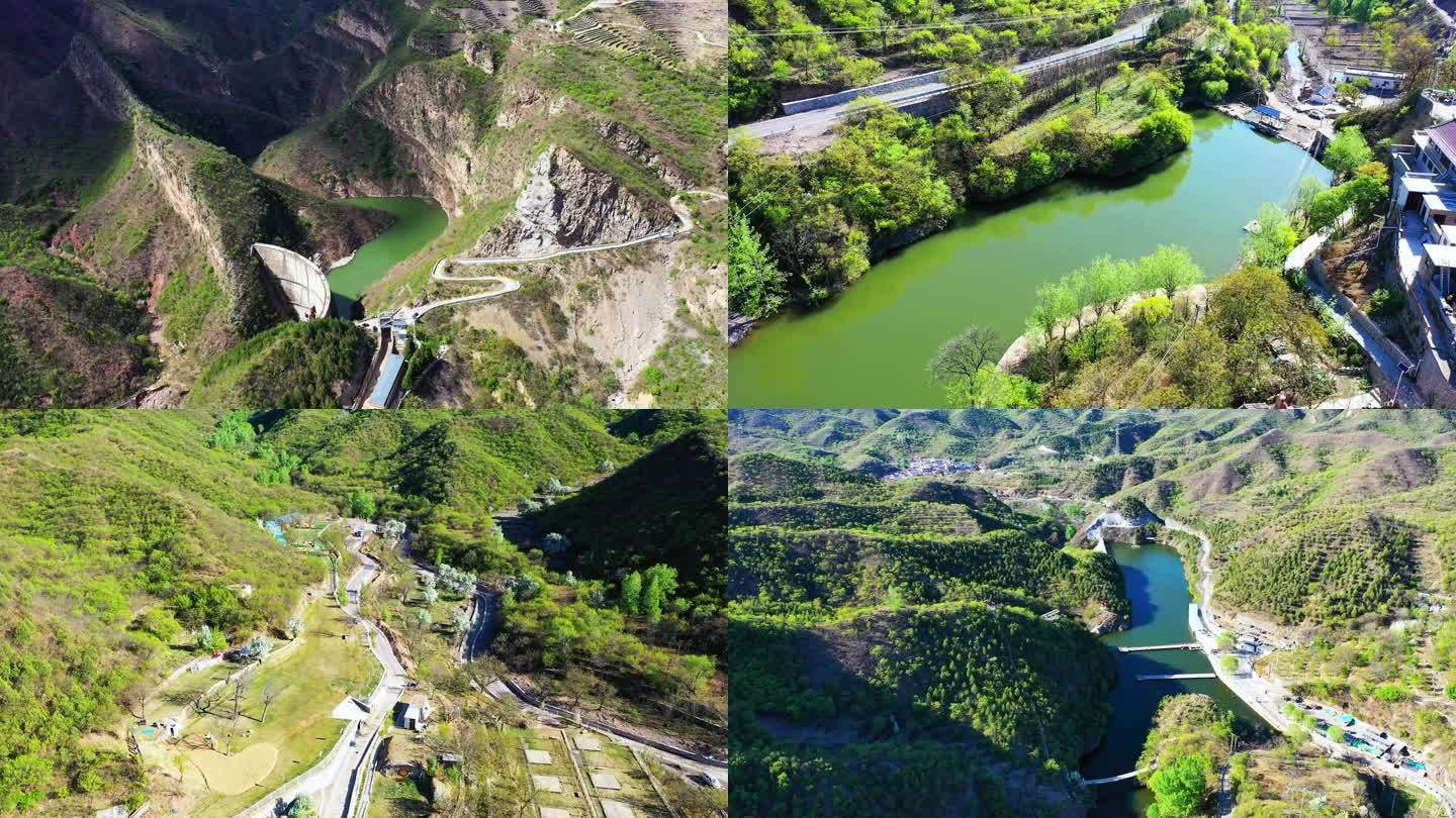 北京苇子水水库水坝 白瀑云景