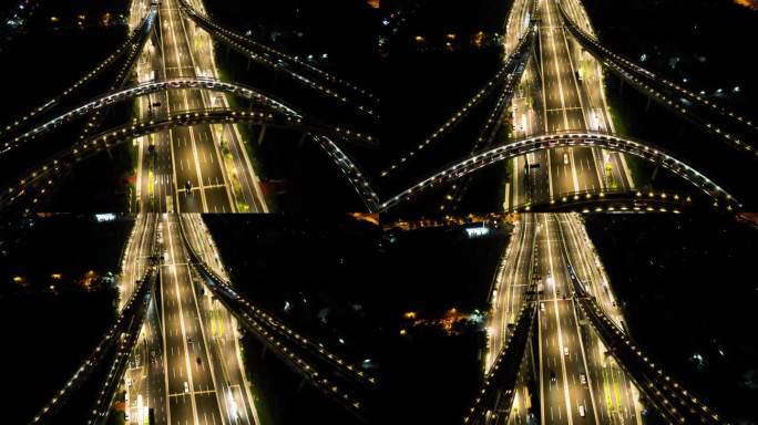 城市立交桥车辆车流夜景视频素材46