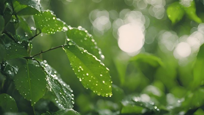 谷雨 雨后绿色植物叶片