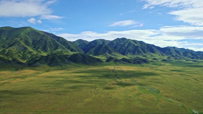 直升机航拍新疆伊利大草原