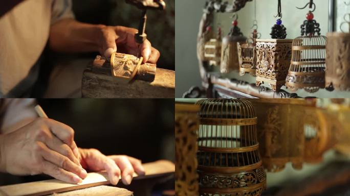 竹雕工艺品竹刻实拍非物质文化遗产老艺人