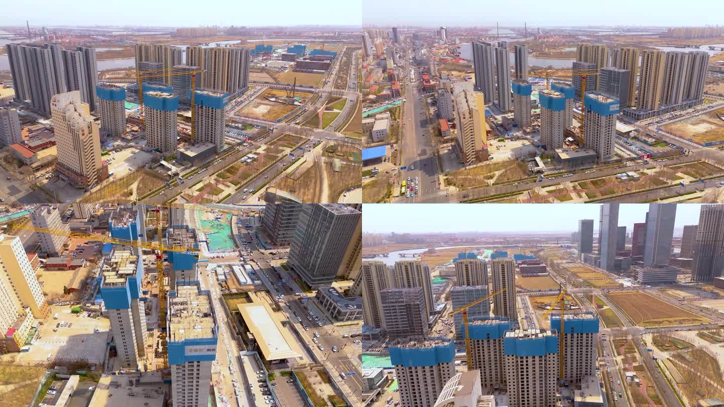 天津滨海新区城市建设航拍