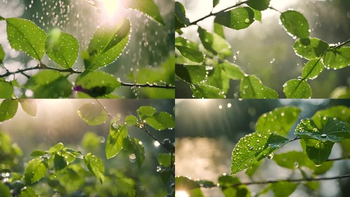 谷雨 小清新 雨水 绿叶