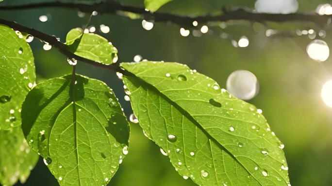 雨后的植物 水珠雨露