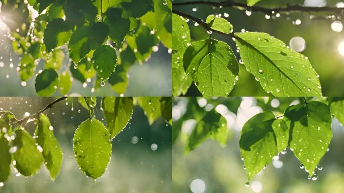 雨后的植物 水珠雨露