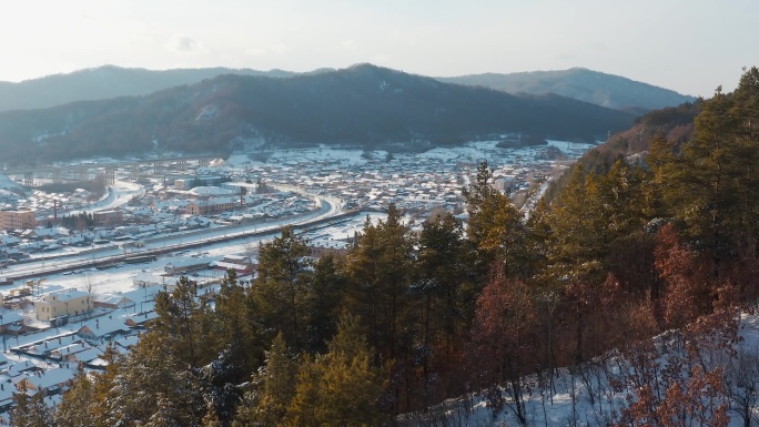 横道河子冬季航拍