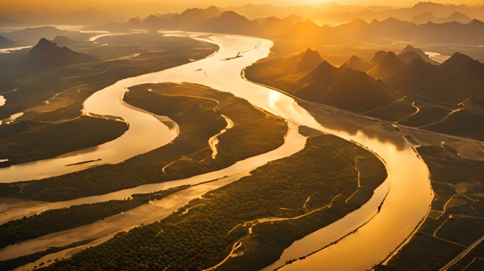 中国长江黄河大气唯美风景