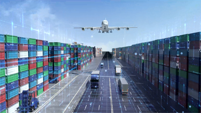 C4D 国际贸易 货物出口 科技港口